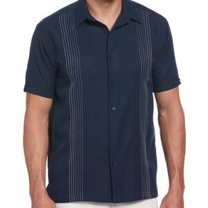 CUBAVERA Men's Navy Short-Sleeve Guayabera Shirt, size XLT - excellent condition